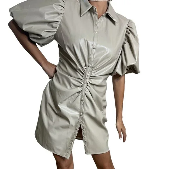 Endless Rose women mini dress. size medium, M ,COLOR BEIGE . - Picture 3 of 6